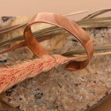 El Yapımı, Saf Bakır Bileklik (Kalın-Düz-11 mm)